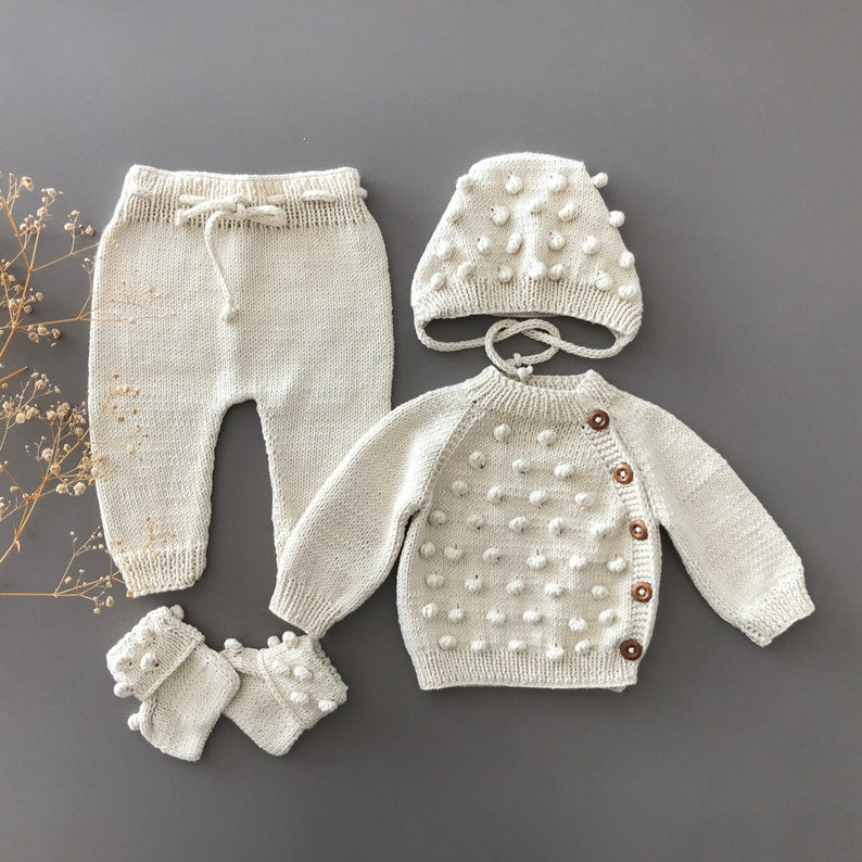 Little Wool Handmade Baby Girl Set - Ręcznie Wykonany Zestaw dla Dziewczynki