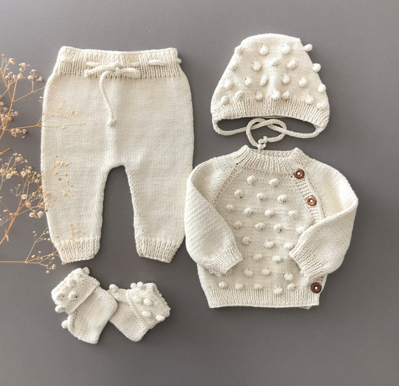 Little Wool Handmade Baby Girl Set - Ręcznie Wykonany Zestaw dla Dziewczynki