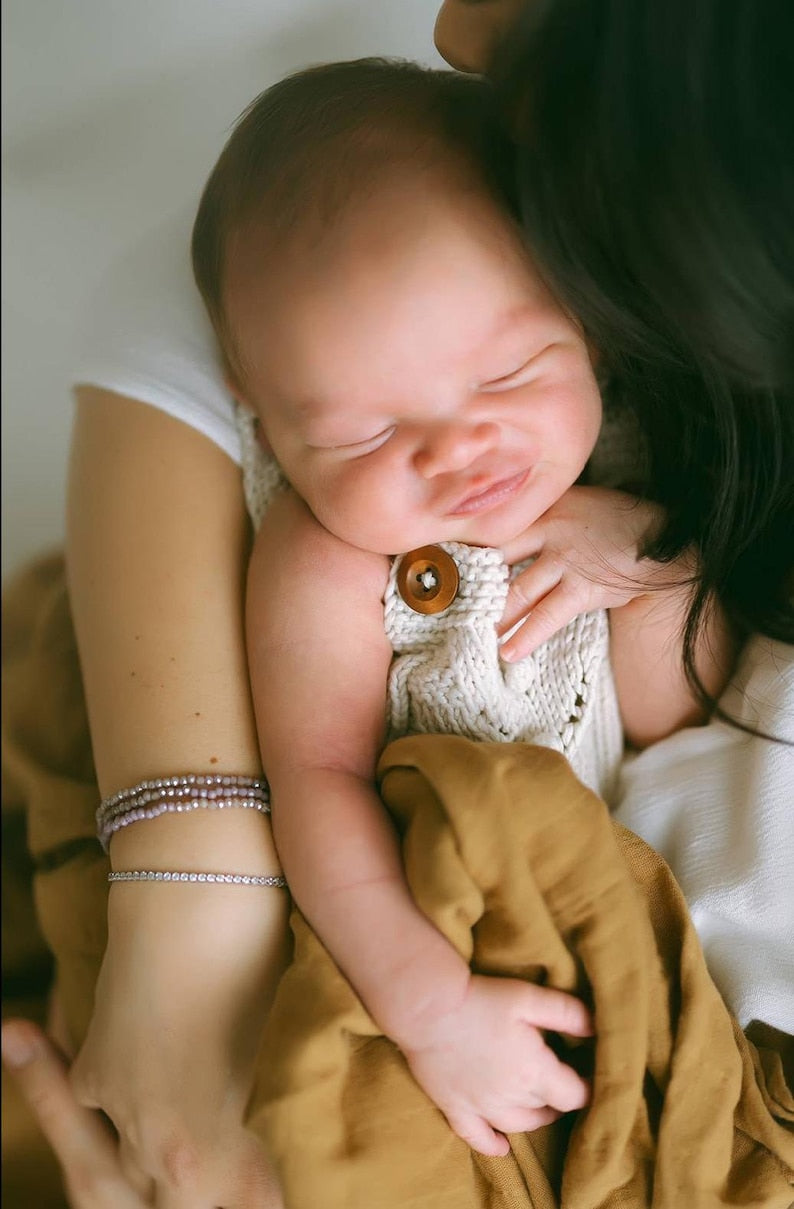 Hand-Knitted Baby Girl Romper - Ręcznie Dziany Komplet Niemowlęcy