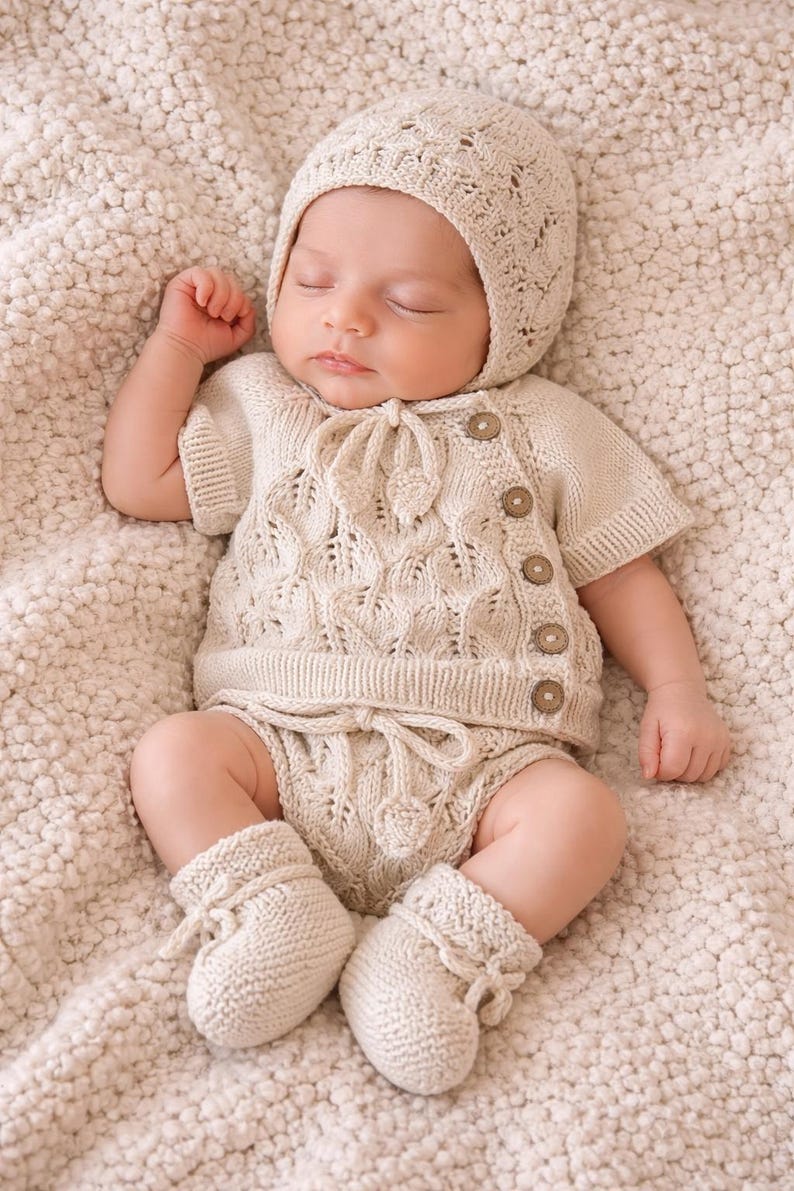 Organic Cotton Baby Girl Outfit - Komplet Niemowlęcy z Bawełny Organicznej